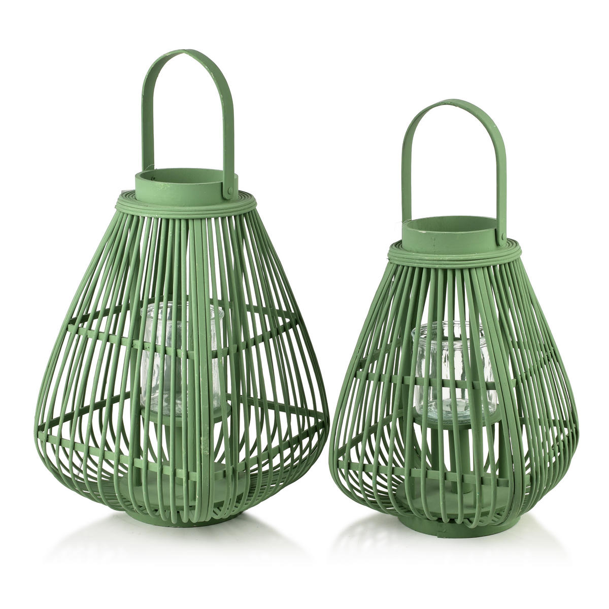LUCERNA Lucie zelená 24/24/51 cm prútená - zelená, drevo (24/51/24cm) - Mondex