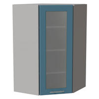 ECKHÄNGESCHRANK Bari W4S/10/60 RAL 5024 pastellblau (K5) / Grau 60 / 60 / 96cm - Blau/Grau, Holz/Holzwerkstoff (60/96/60cm) - Feldmann-Wohnen