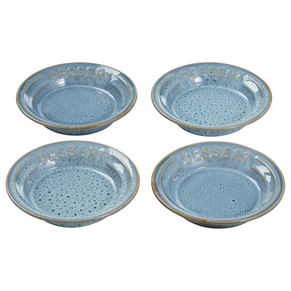 DESSERTTELLER (4er-Set) Portimao - Blau, Keramik (15/15/3cm) - Butlers