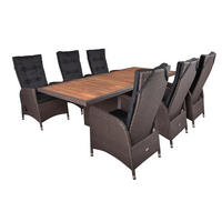 GARTEN-SITZGRUPPE Hamm 7-teilig Gartenmöbel-Set - Braun, Holz - DELUKE