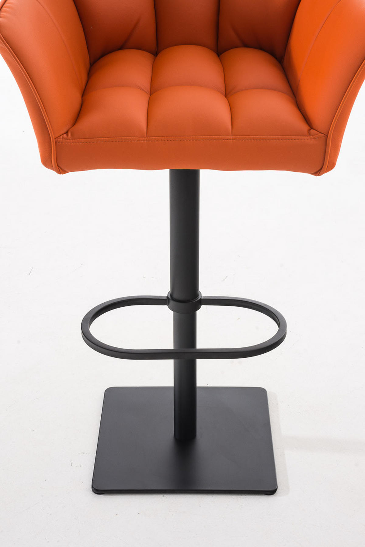BARHOCKER Sihar Kunstleder Orange Schwarz - Orange, Leder/Metall (64/88/45cm) - DELUKE