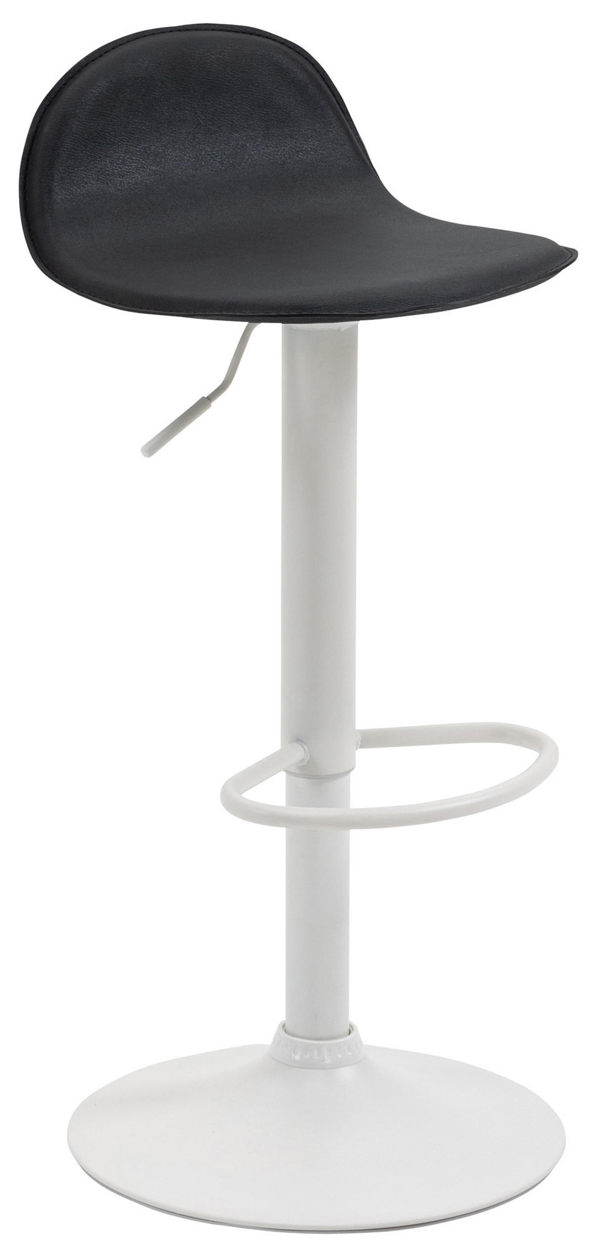 BARHOCKER 2er Set Lederlook schwarz - Schwarz/Weiß, Textil/Metall (39/94/41cm) - CLP