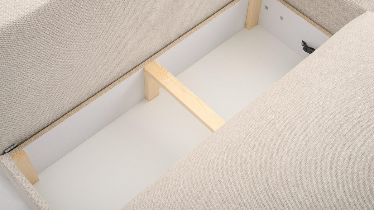 ECKSOFA mit Schlaffunktion Ripley, Creme - Creme, Textil (150/223cm) - Fedve