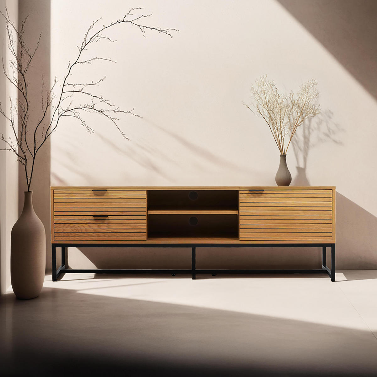 TV-MÖBEL 150 cm, Holz - Braun, Holz (40/50/150cm) - Oviala