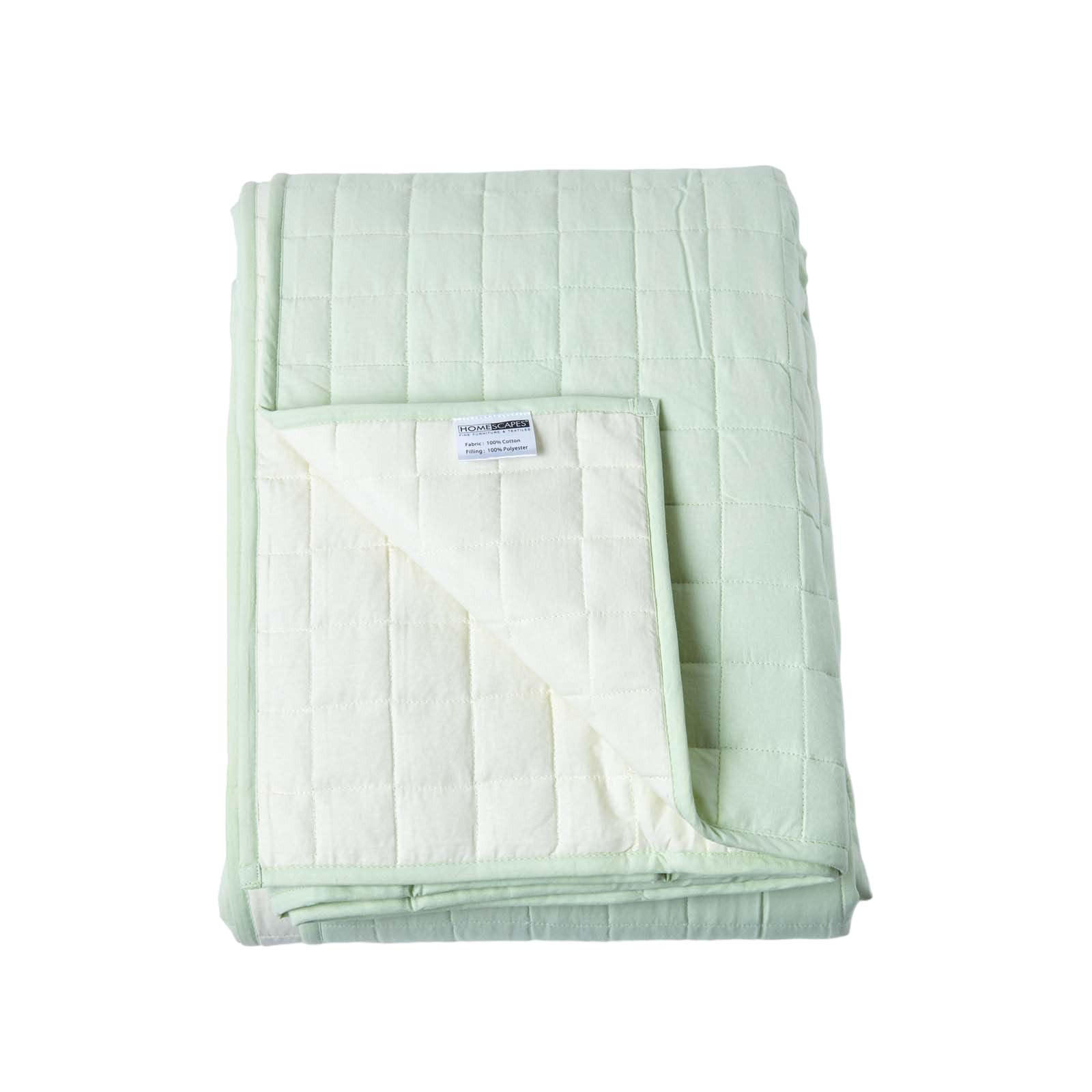 TAGESDECKE gesteppt mit Wende-Design, 150/200 cm - Salbeigrün, Textil (150/200cm) - Homescapes