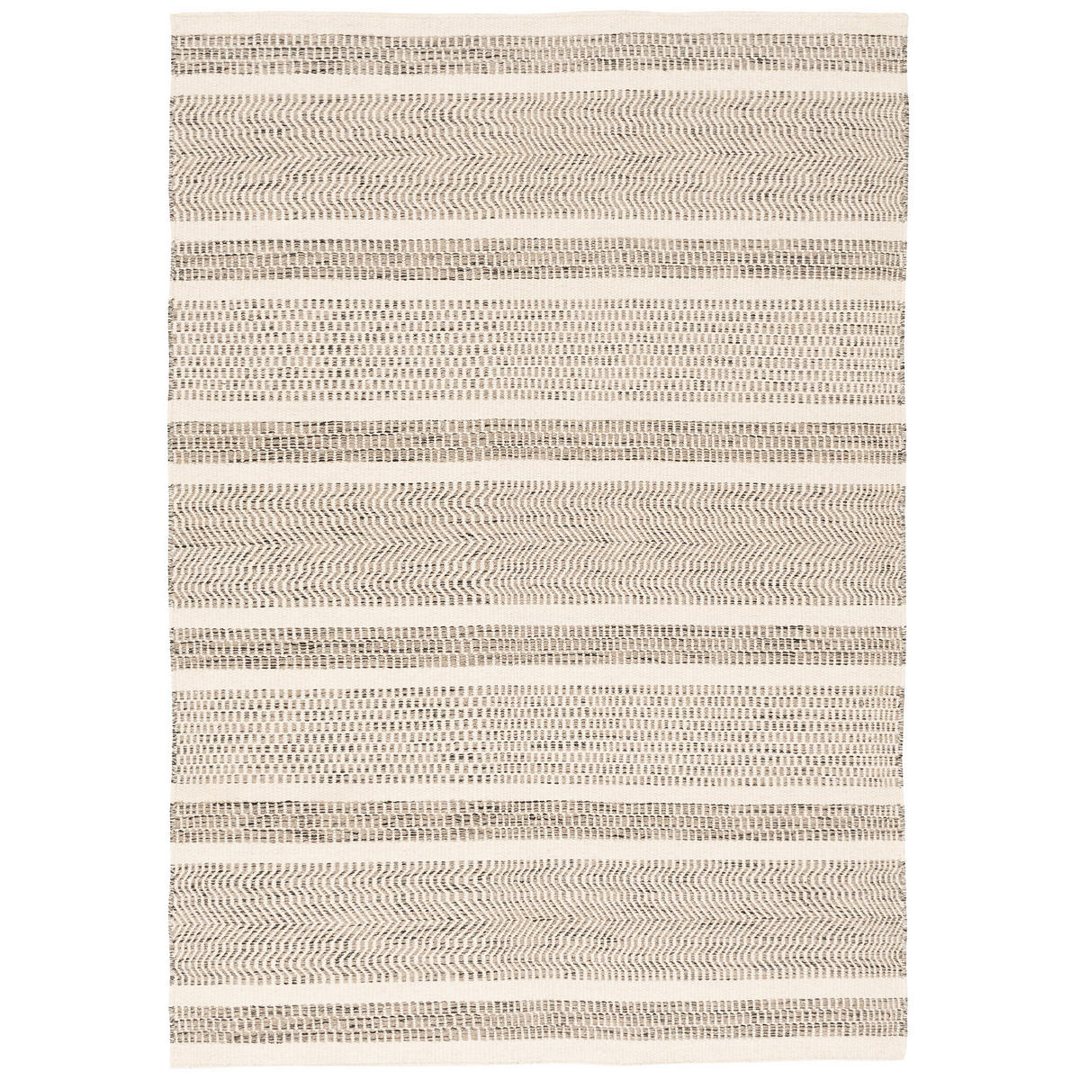 NATUR TEPPICH WOLLE RANA STREIFEN - Creme/Grau, Textil (140/200cm) - Pergamon
