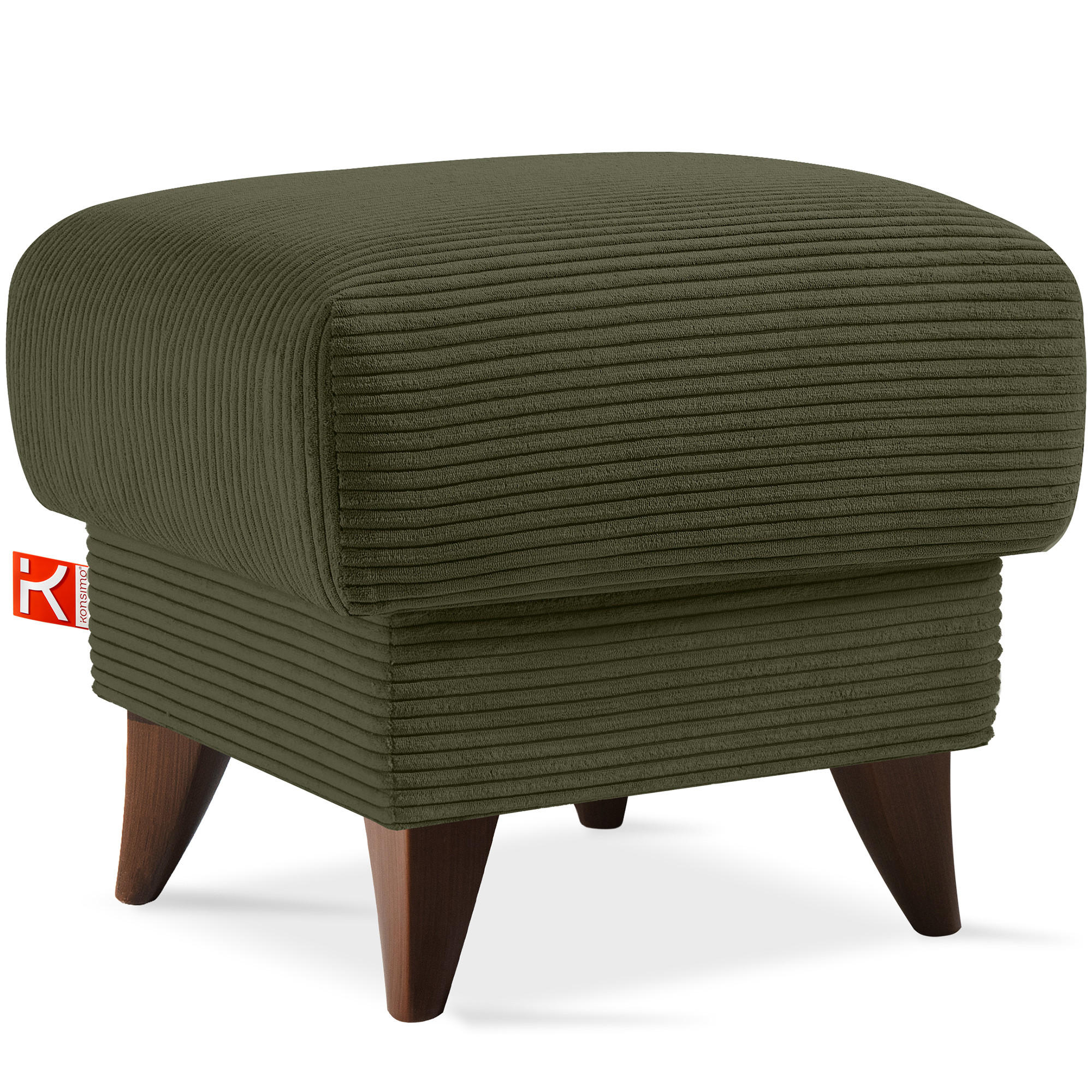 FUẞSTÜTZE GUSTAVO II, Olivgrün - Braun/Olivgrün, Holz/Holzwerkstoff (53/49/53cm) - KONSIMO®