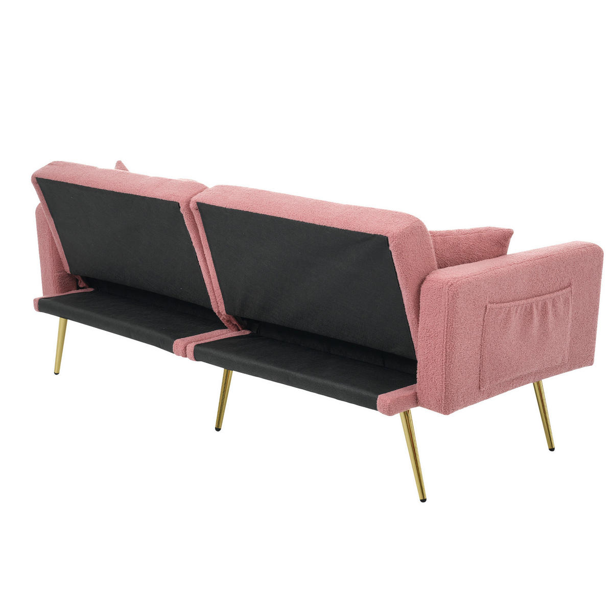 SCHLAFSOFA Sherpa mit verstellbarer Rückenlehne 105/138/180 Grad Rosa 175/64/72 cm - Rosa, Textil (64/72/175cm) - Redom