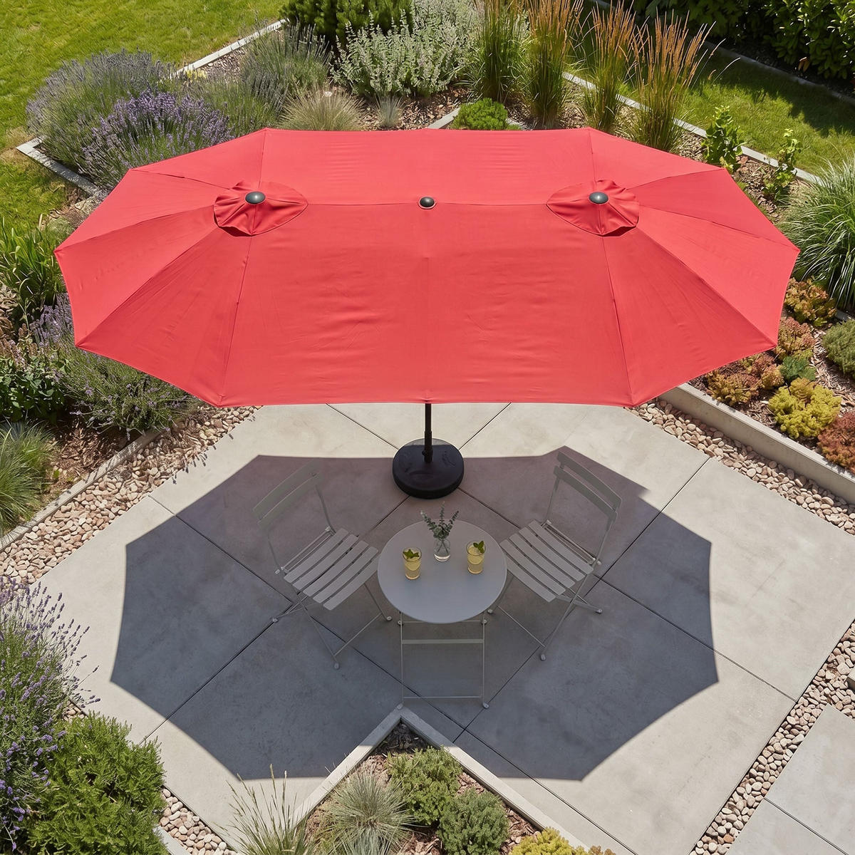 SONNENSCHRIM Rot 245/460 cm - Rot/Schwarz, Metall (460/270cm) - Akord