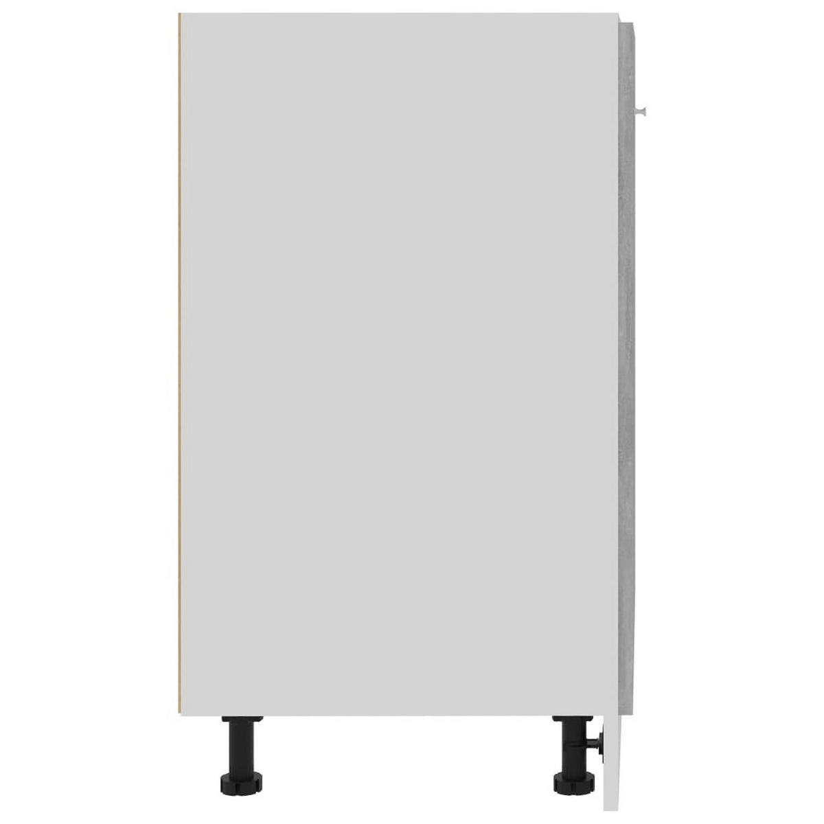 KÜCHENUNTERSCHRANK Lyon mit 2 Türen 60/46/81,5 cm aus Holzwerkstoff Betongrau - Hellgrau/Grau, Holz/Metall (60/46/46cm) - vidaXL