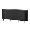 SIDEBOARD Zama schwarz 190 / 40 / 81 cm - Schwarz, Holz/Holzwerkstoff (190/81/40cm) - Feldmann-Wohnen