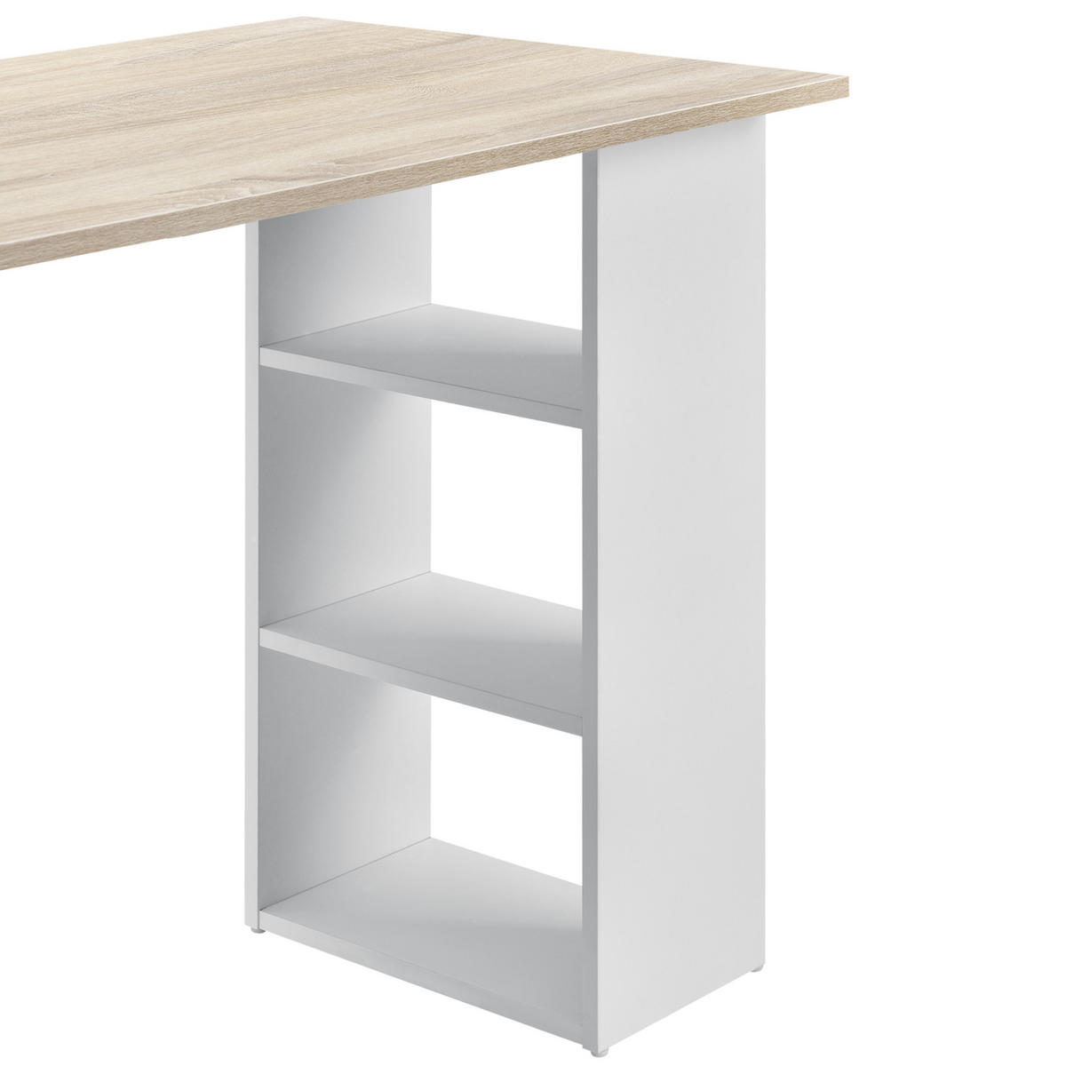 SCHREIBTISCH Lemberg - Eichefarben/Weiß, Holzwerkstoff (49/120/72cm) - [en.casa]