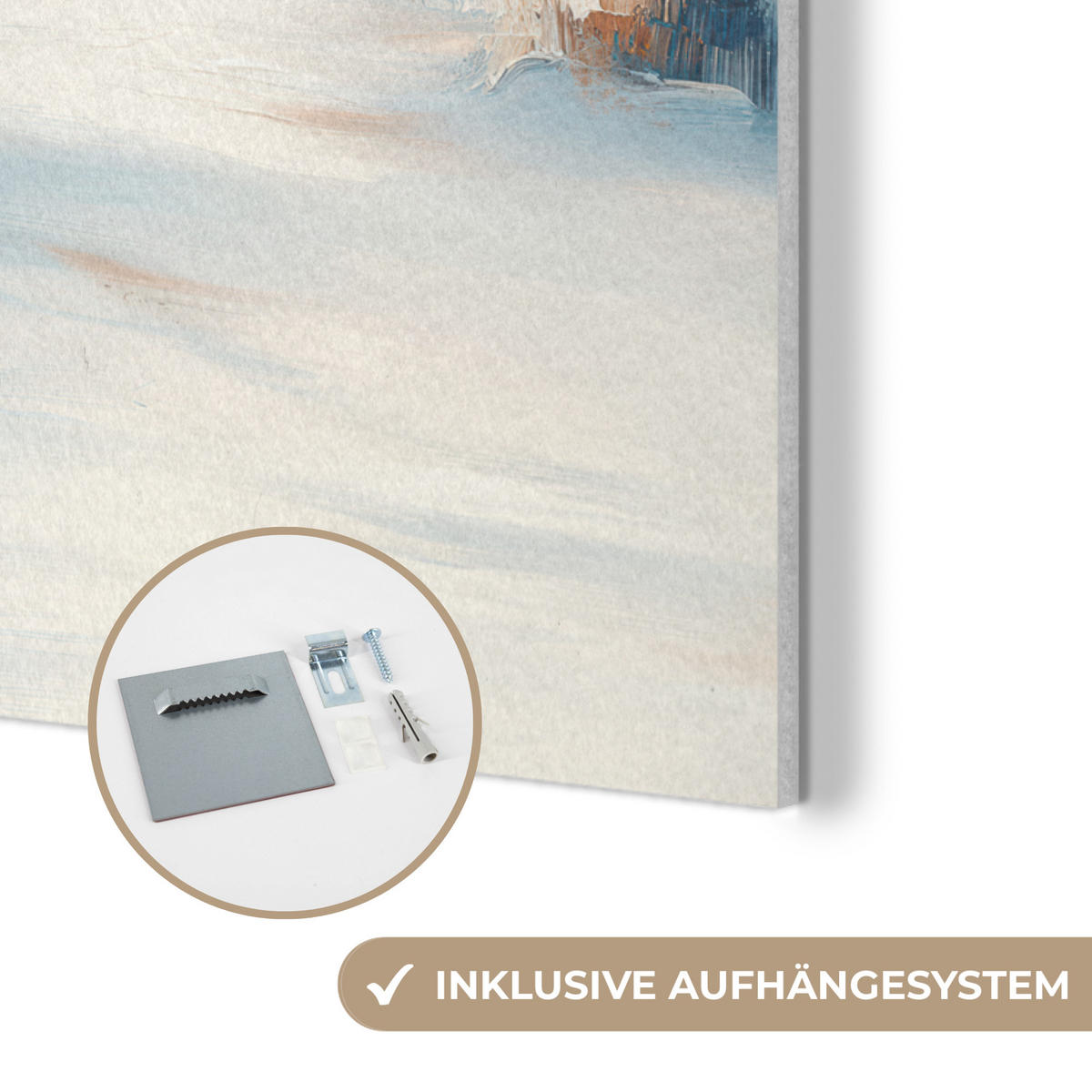 AKUSTIKPANEEL Wald - Winter - Natur - Abstrakt - Schnee 70x100 cm - Weiß, Textil (70/0.9/100cm) - MuchoWow
