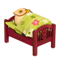 DEKOFIGUR Holzfigur Minieule im Bett 7cm - Multicolor, Holz (5/7/5cm)