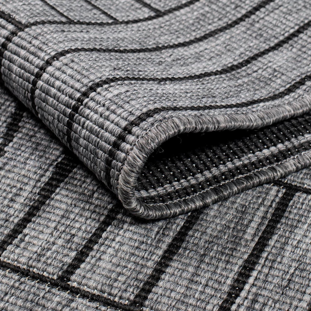 OUTDOOR-TEPPICH DuoRug 5842 Anthrazit 200x290 cm - Anthrazit, Textil (200/290cm) - carpet city