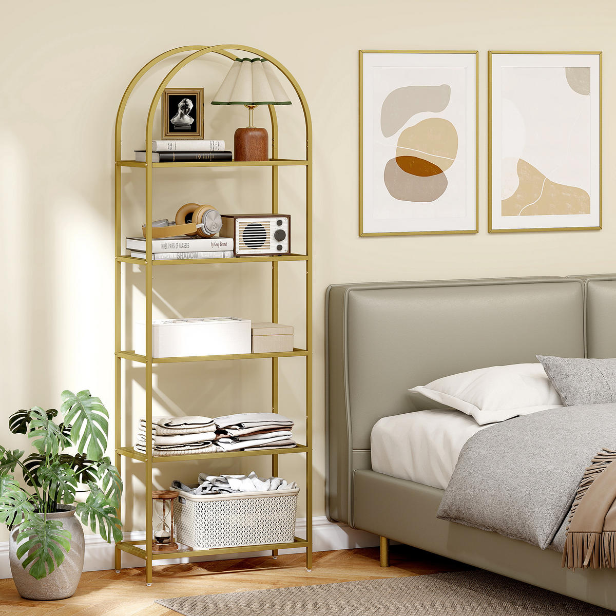 BÜCHERREGAL 60/30/175 cm Gold - Goldfarben, Metall (60/175/30cm)