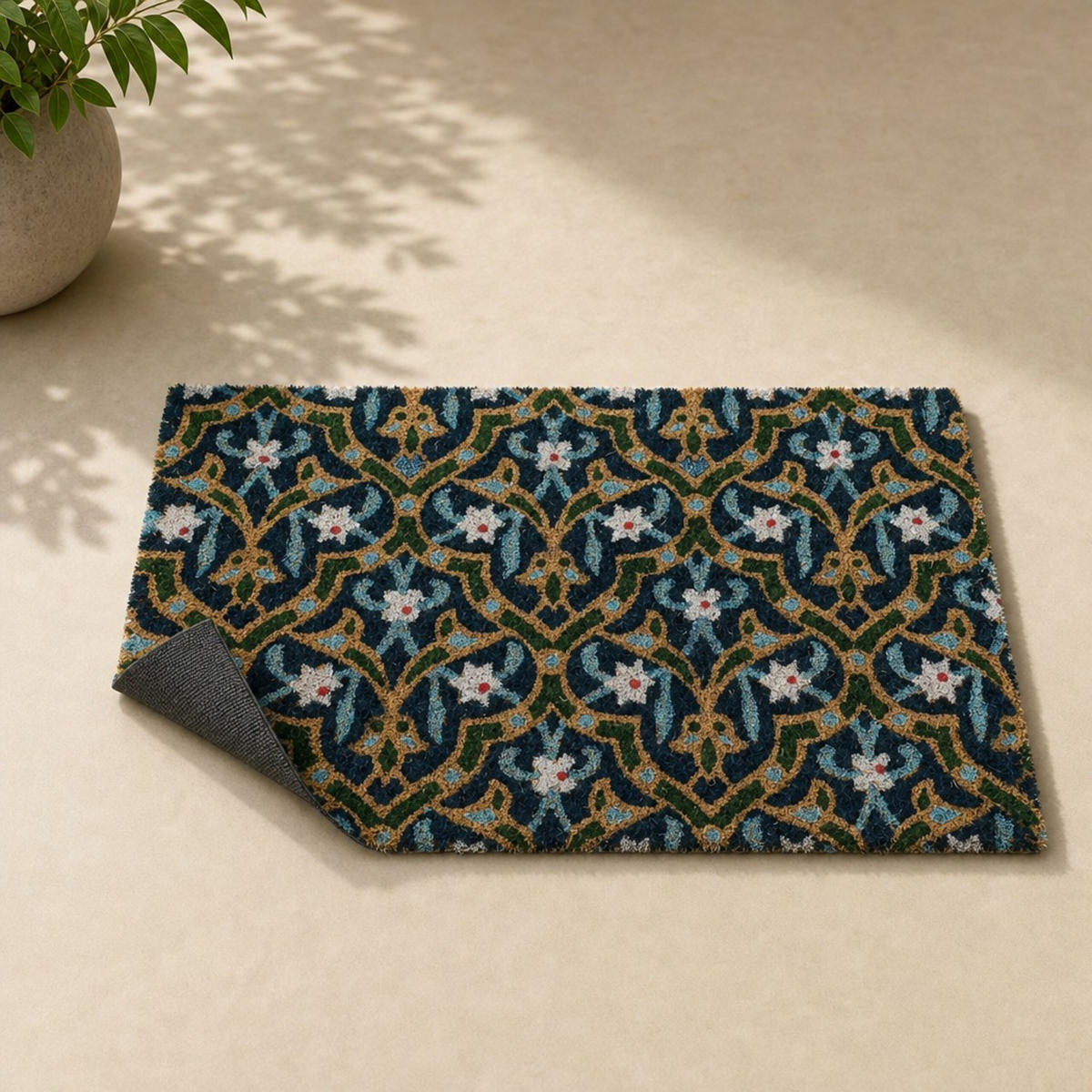 FUSSMATTE Bunt Kokos rutschfest 60x40 cm - Multicolor, Kunststoff/Textil (60/40cm) - Relaxdays
