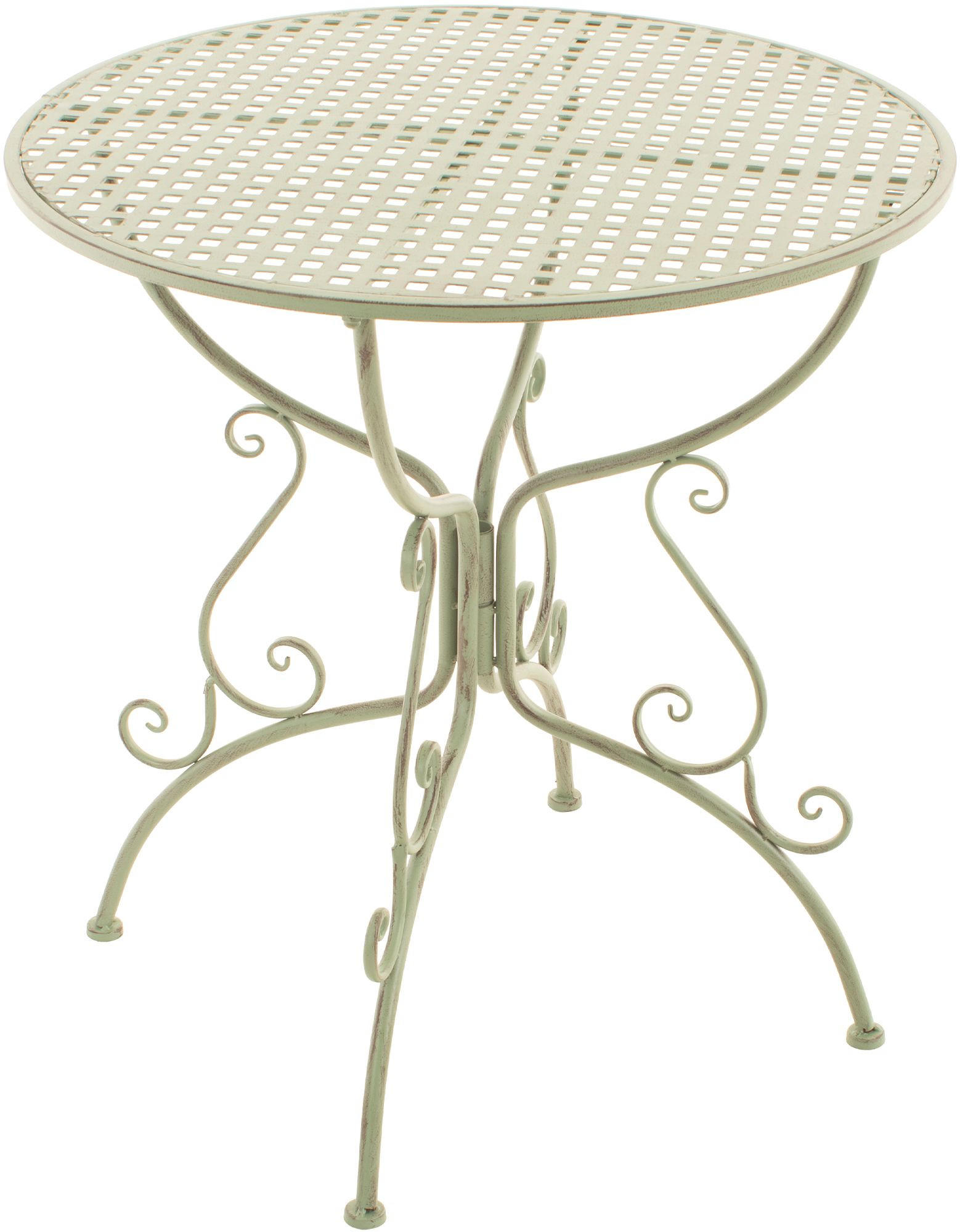 GARTENBEISTELLTISCH rund Ø70 cm Metall Antik-Grün - Grün, Metall (70/70/74cm) - CLP