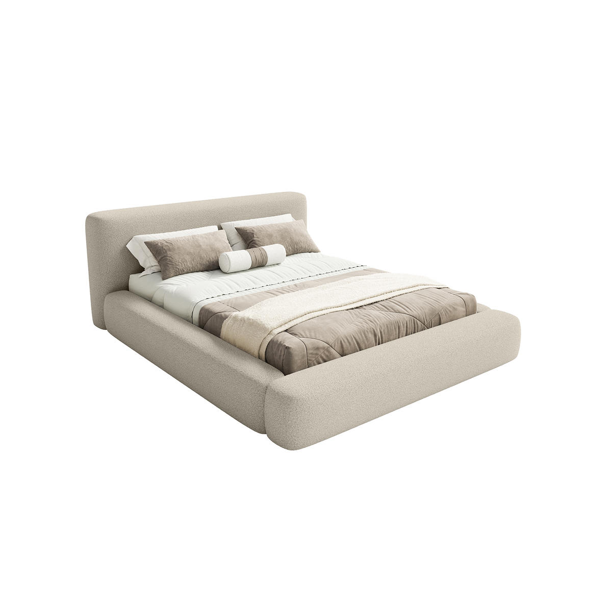 POLSTERBETT Fummo 200x200 cm, Beige - Beige, Textil (200/200cm) - Fedve