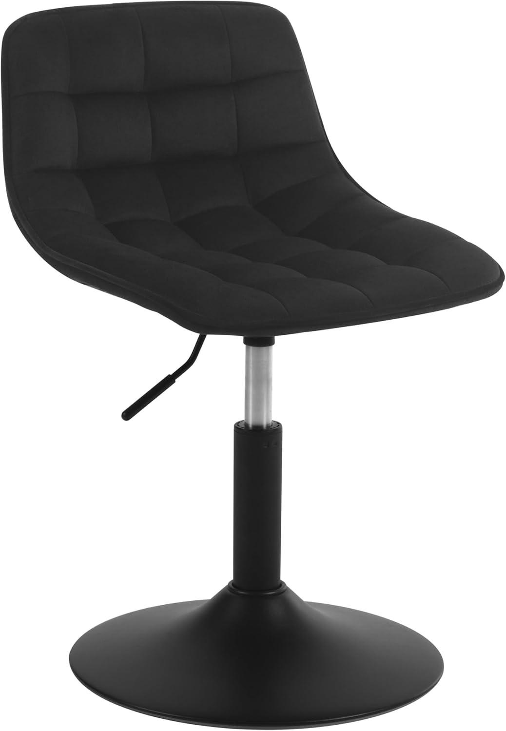 BARHOCKER Mehrzweck 360° Schwenken Samt, Schwarz - Schwarz, Textil/Metall (42.5/72/45cm) - Woltu