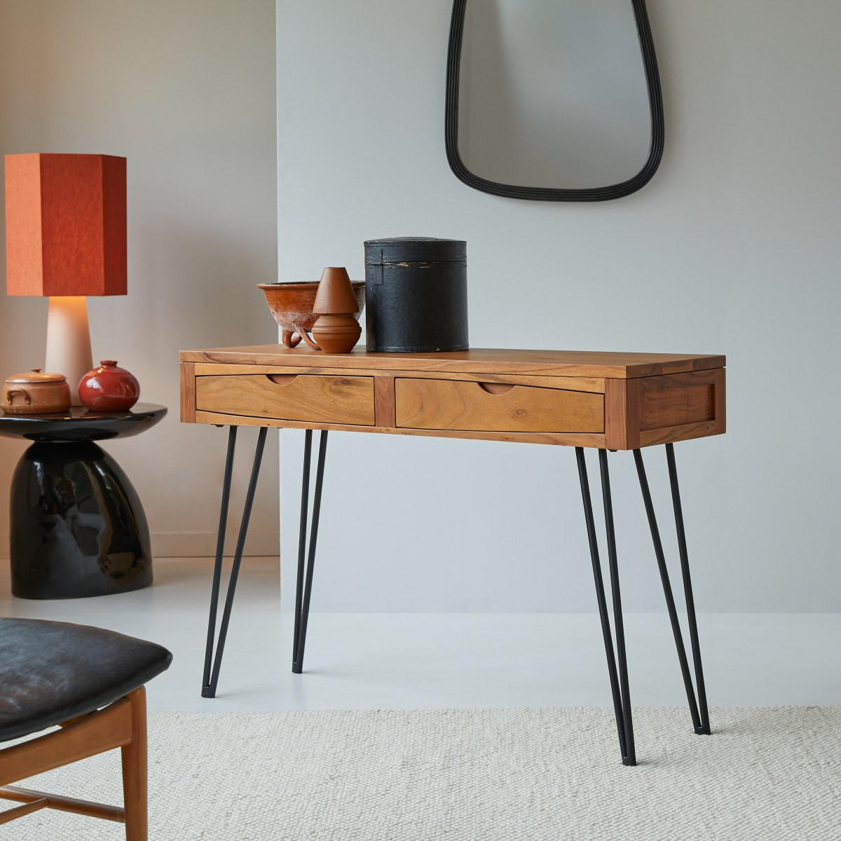 KONSOLENTISCH Bonnie Braun aus Akazie - Braun, Holz (40/120/80cm) - Tikamoon