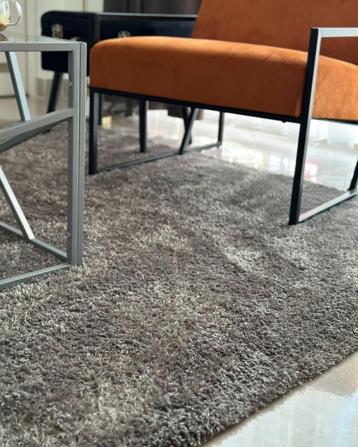 SHAGGY-TEPPICH Demre 230/160 cm - Grau, Kunststoff (160/230cm) - Beliani