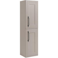 BADEZIMMERSCHRANK, Kaschmir, 35 x 136 x 27 cm, schwarzer Griff - Beige/Schwarz, Holzwerkstoff/Metall (35/136/27cm) - 3XE LIVING