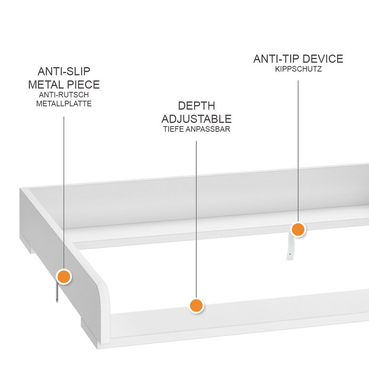 PŘEBALOVACÍ NÁSTAVEC Wicko Bílá - bílá, kompozitní dřevo (80/10/76cm) - Vicco