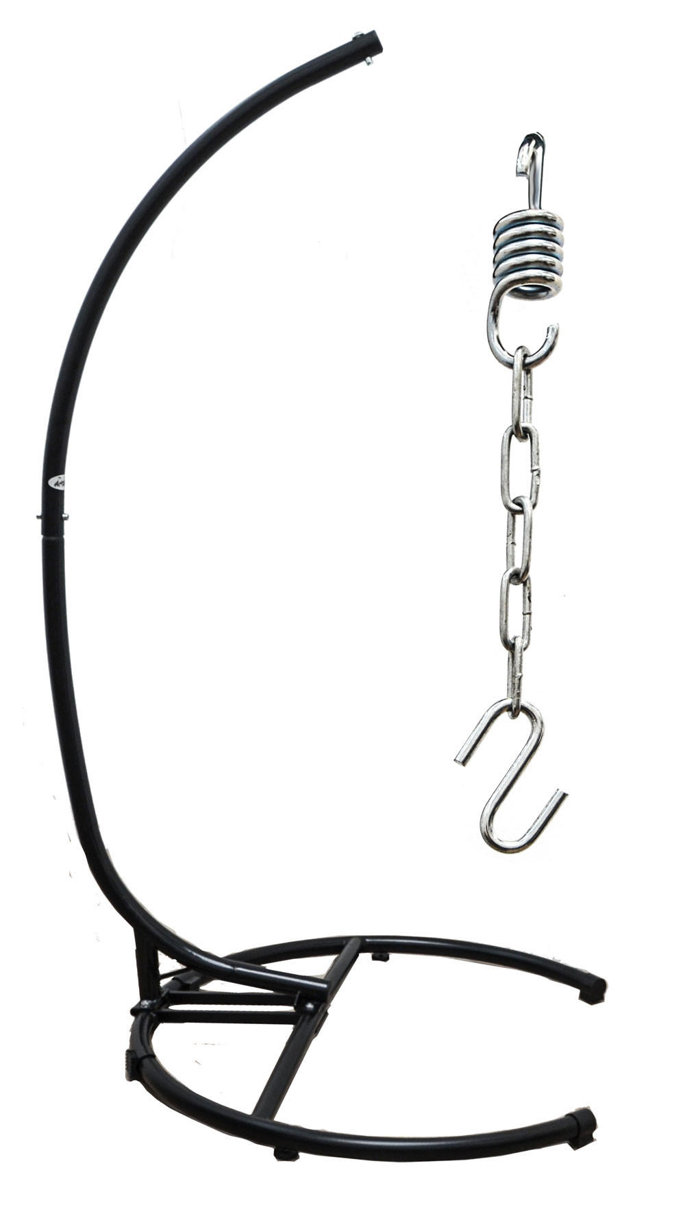 XL-HÄNGESESSEL-GESTELL bis 150kg, 215cm, Schwarz - Schwarz, Metall (125/110/210cm) - Amanka