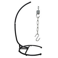 XL-HÄNGESESSEL-GESTELL bis 150kg, 215cm, Schwarz - Schwarz, Metall (125/110/210cm) - Amanka