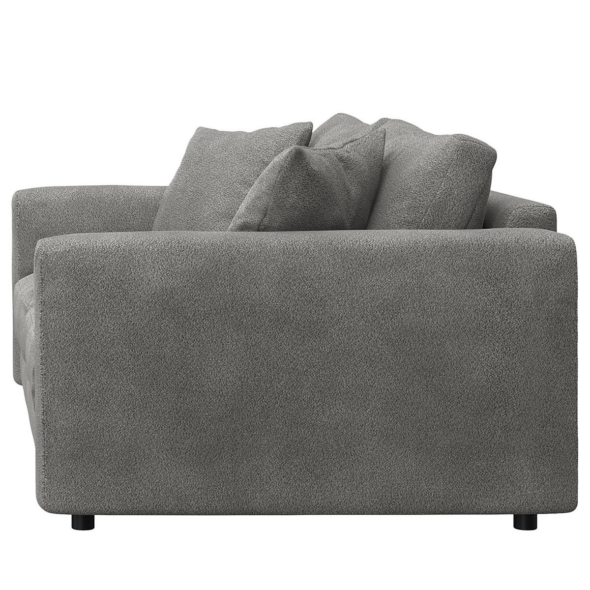 2,5-SITZER SOFA - Schwarz/Grau, Kunststoff/Textil (189/79/106cm) - home24