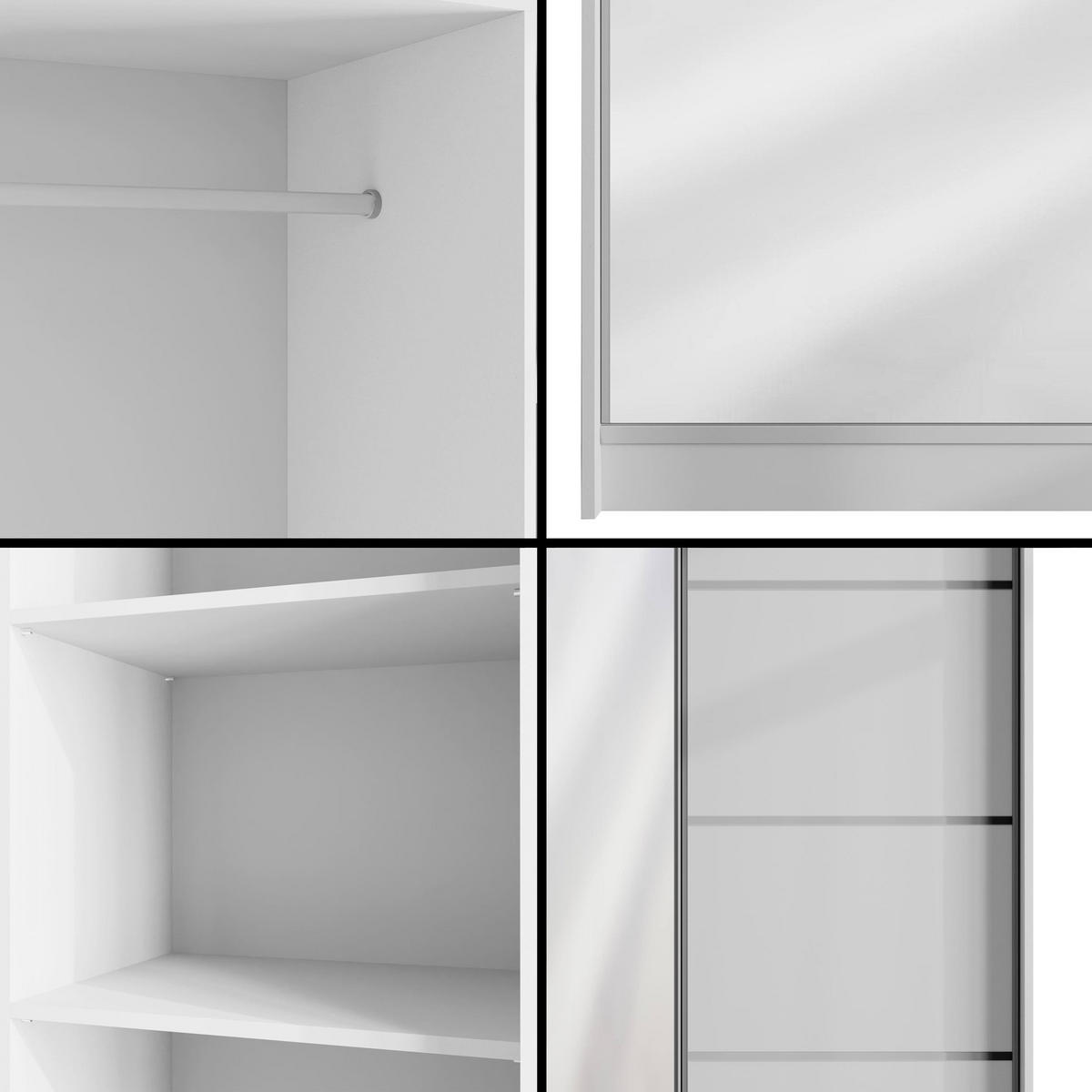 KLEIDERSCHRANK PAOKI - 200 cm - Weiß - Weiß, Holzwerkstoff (200/215/61cm) - ALTDECOR