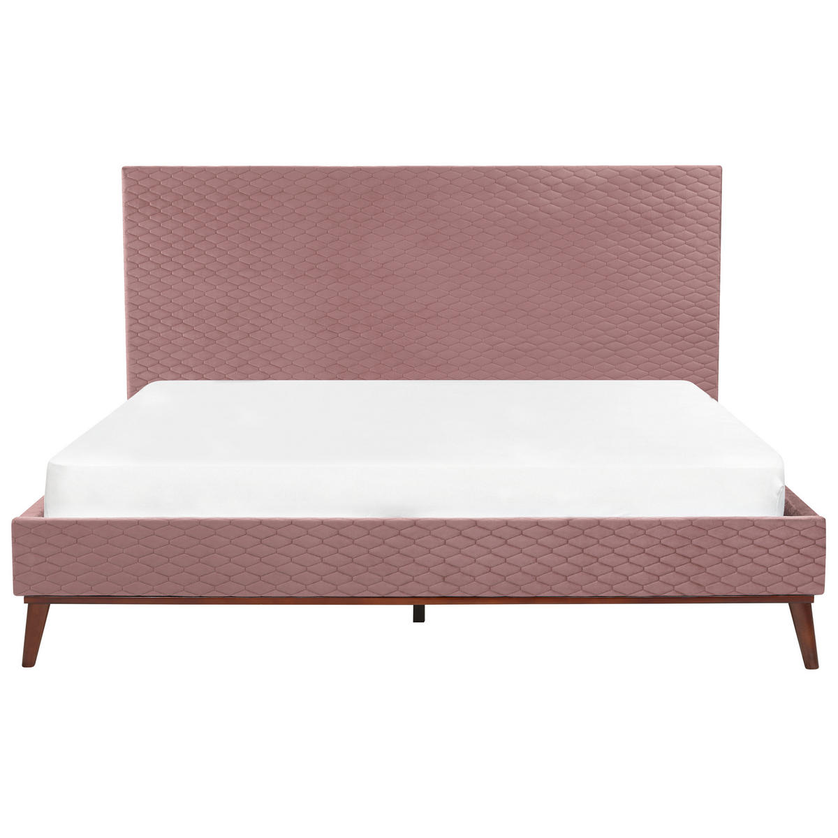POLSTERBETT mit Lattenrost 180x200 cm Rosa Bayonne - Pink, Textil (180/200cm) - Beliani