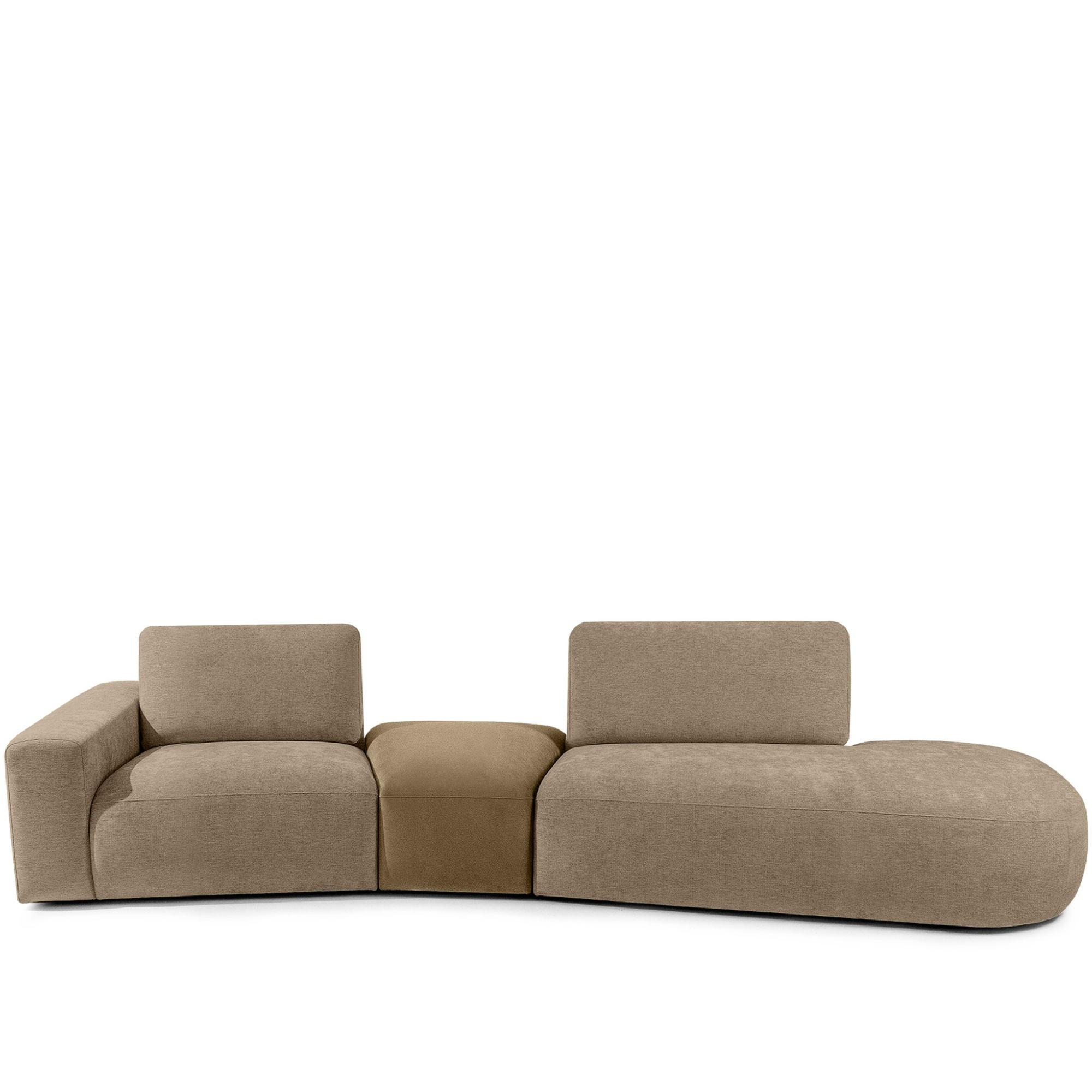 4-SITZER ECKSOFA ZUCCO Chenille rechts, Beige - Beige, Textil (350/84/105cm) - KONSIMO®