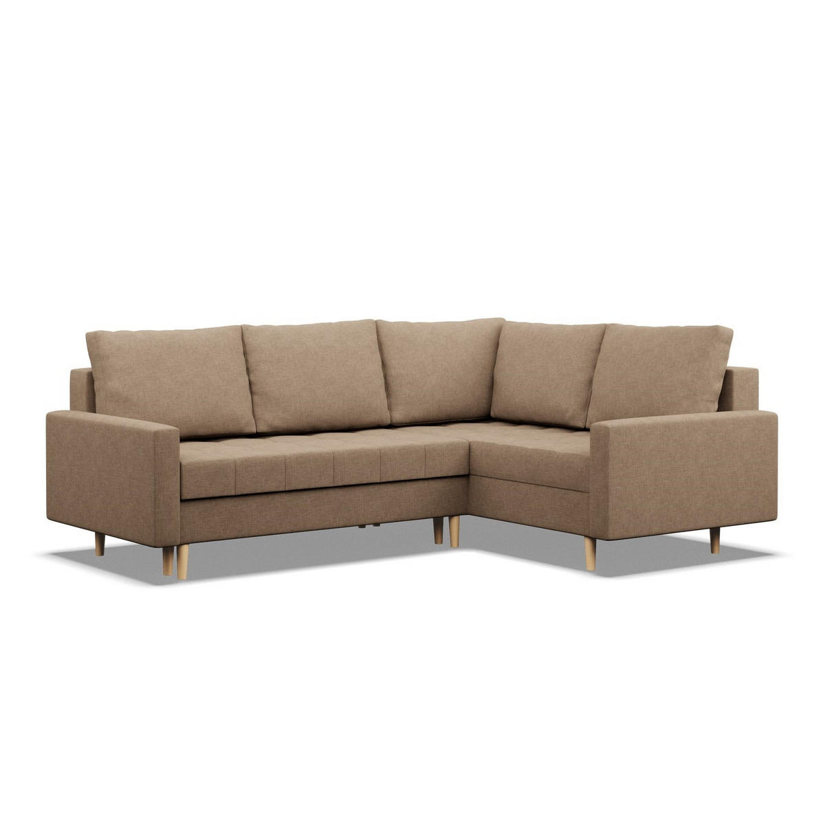 ECKSOFA RECHTS MIT SCHLAFFUNKTION ELMA, Braun - Braun, Textil (223/172cm) - Mebligo