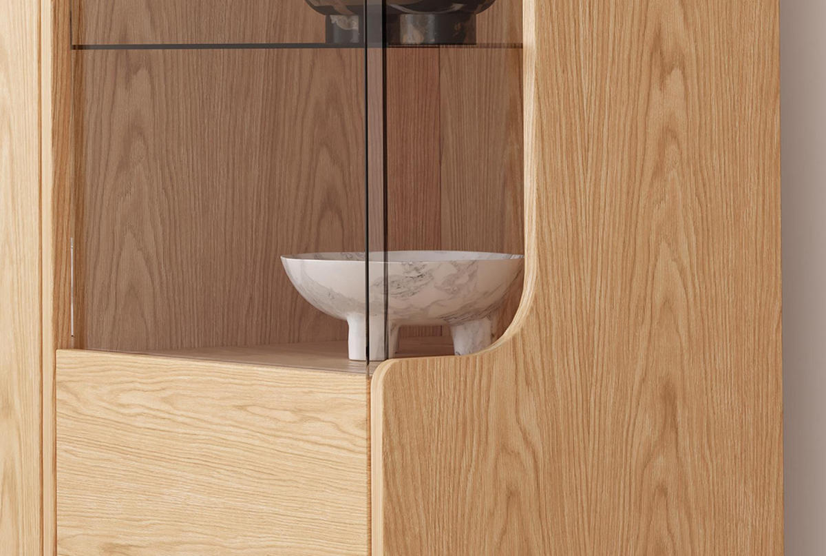 KOMMODE Sanden Eiche, dreitürige Sideboard - Eichefarben, Holzwerkstoff (140/92/41cm) - Bettso