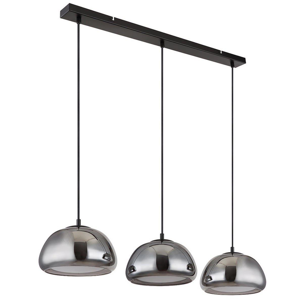 PENDELLEUCHTE JELLA, Metall, Schwarz, LED, 3-flammig - Schwarz, Glas (95/25/120cm) - Globo Lighting