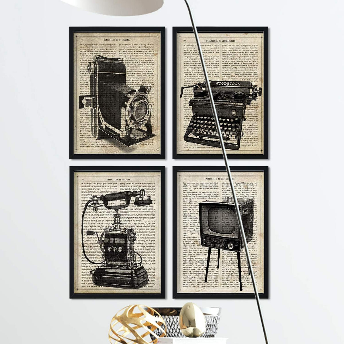 POSTER Set Mit 4 Vintage Erfindungen Größe A4 Rahmenlos - Klar, Papier (21/1/29.7cm) - Nacnic