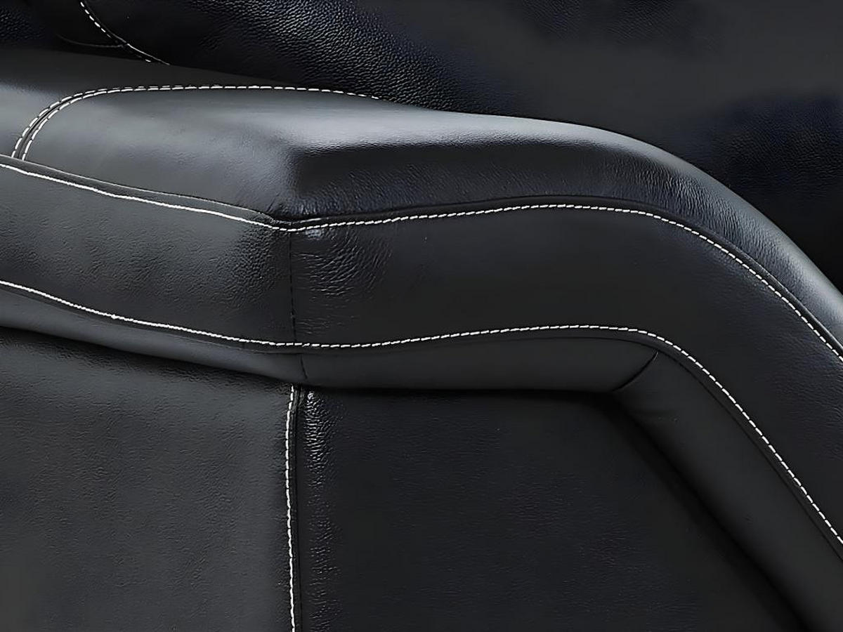 LEDERSOFA 3-Sitzer - Büffelleder - Schwarz - MONIKA - Schwarz, Leder (235/100/103cm) - Vente-Unique