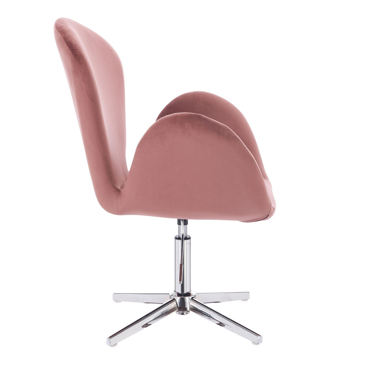 LOUNGESESSEL BROOX Samt Rosa - Pink/Silberfarben, Textil/Metall (70/105/56cm) - SVITA