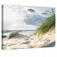 LEINWANDBILD Strand Meer Natur Modern 100x70 - Multicolor, Holzwerkstoff (100/70cm) - Wallarena