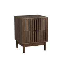 NACHTTISCH Nussbaum 45/56,5/39 cm mit 2 Schubladen - Walnussfarben, Holz (45/56.5/39cm) - Kaket