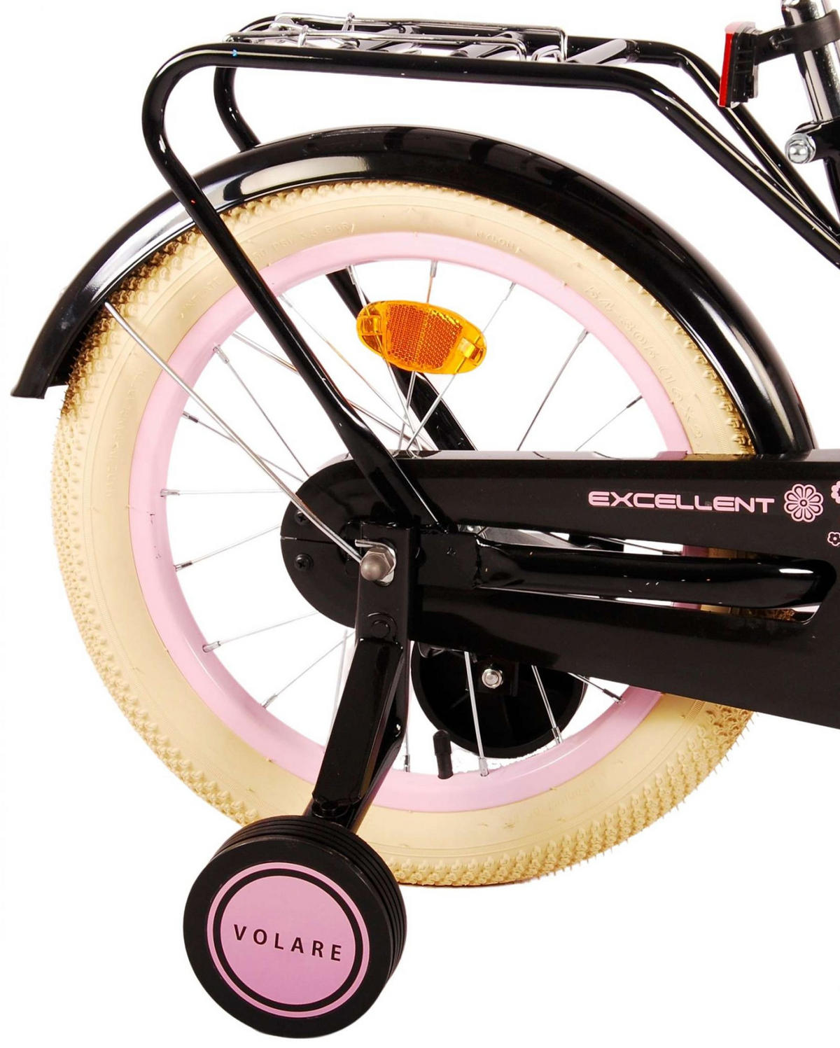 KINDERFAHRRAD Excellent - Mädchen - 16 Zoll - Rücktritt + Handbremse - Schwarz - Schwarz, Metall (65cm) - TPFSports