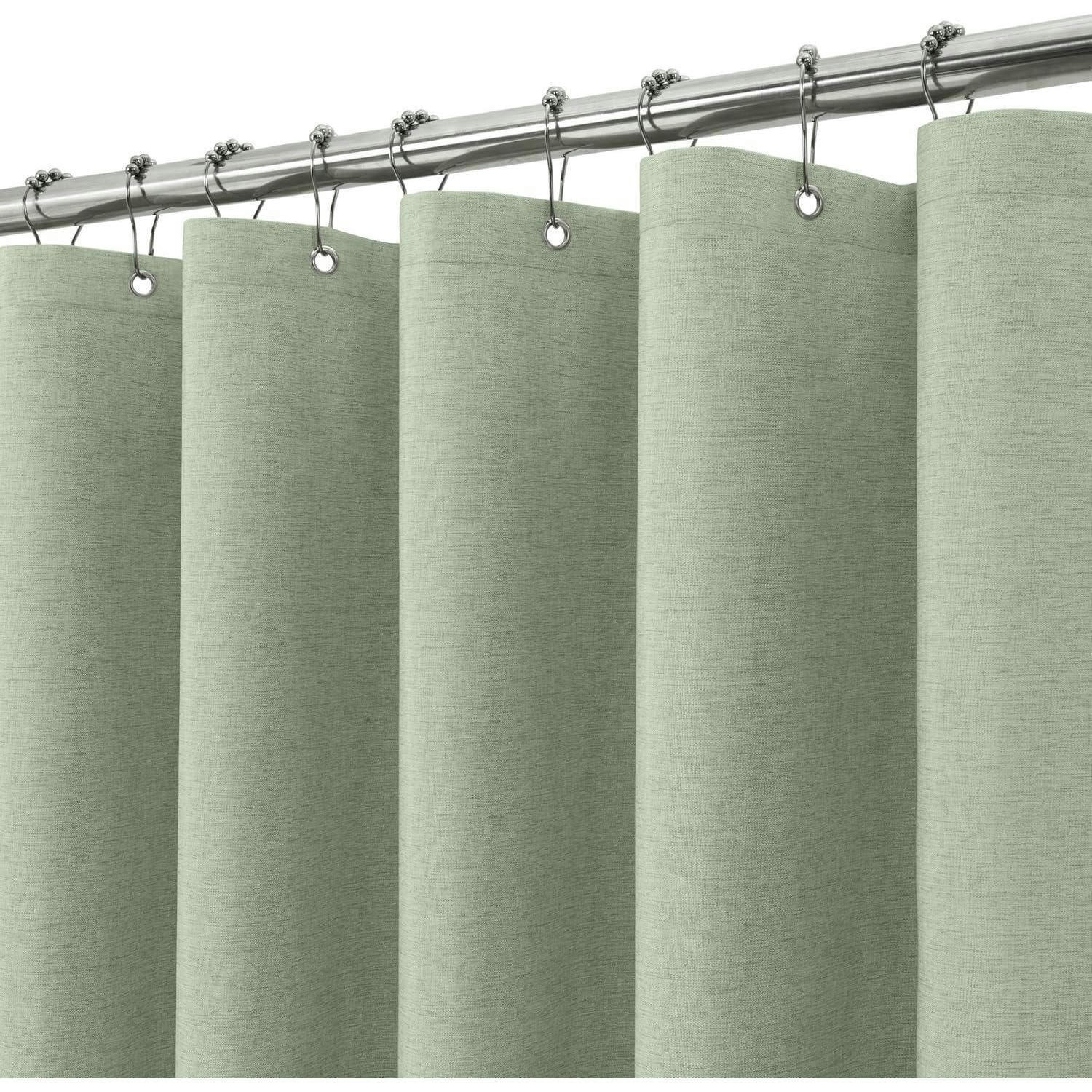 DUSCHVORHANG Leinenoptik Salbeigrün 152 x 182 cm - Grün, Textil (152/182cm)