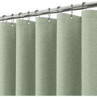 DUSCHVORHANG Leinenoptik Salbeigrün 152 x 182 cm - Grün, Textil (152/182cm)