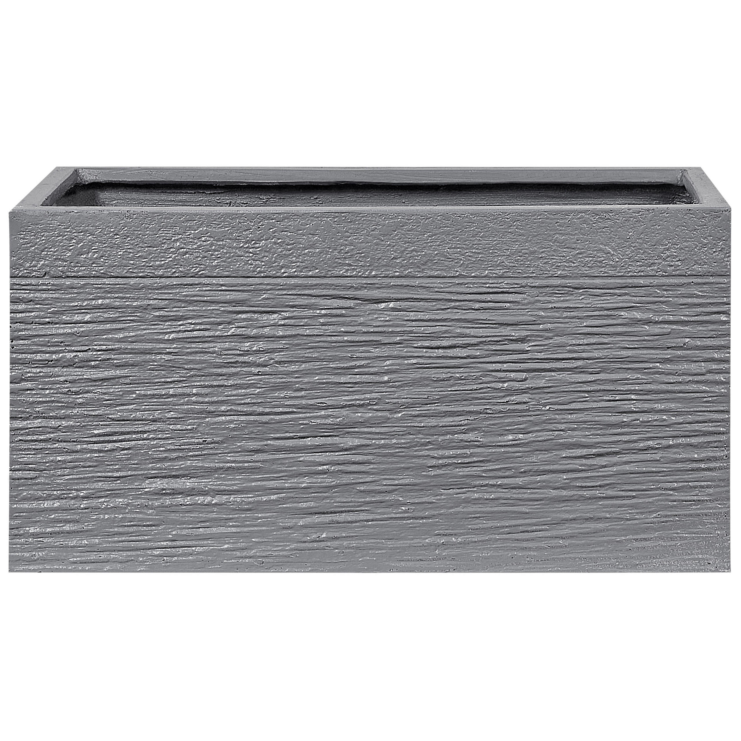 BLUMENTOPF grau rechteckig 60/29/30 cm Myra - Grau, Naturmaterialen (30cm) - Beliani