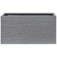 BLUMENTOPF grau rechteckig 60/29/30 cm Myra - Grau, Naturmaterialien (30cm) - Beliani