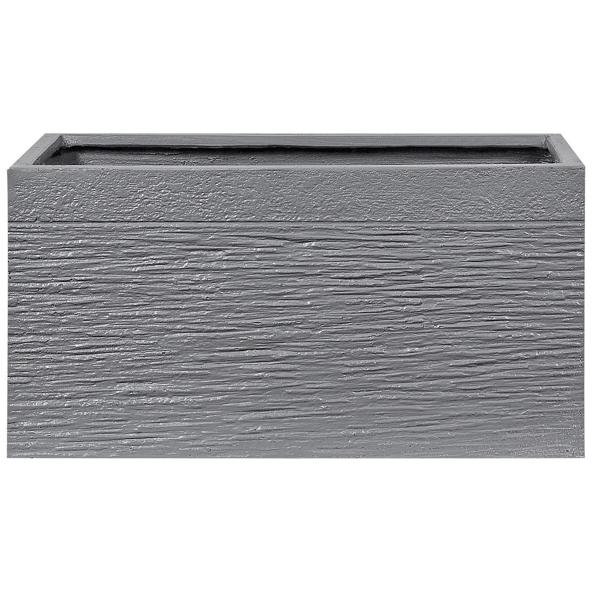 BLUMENTOPF grau rechteckig 60/29/30 cm Myra - Grau, Naturmaterialien (30cm) - Beliani