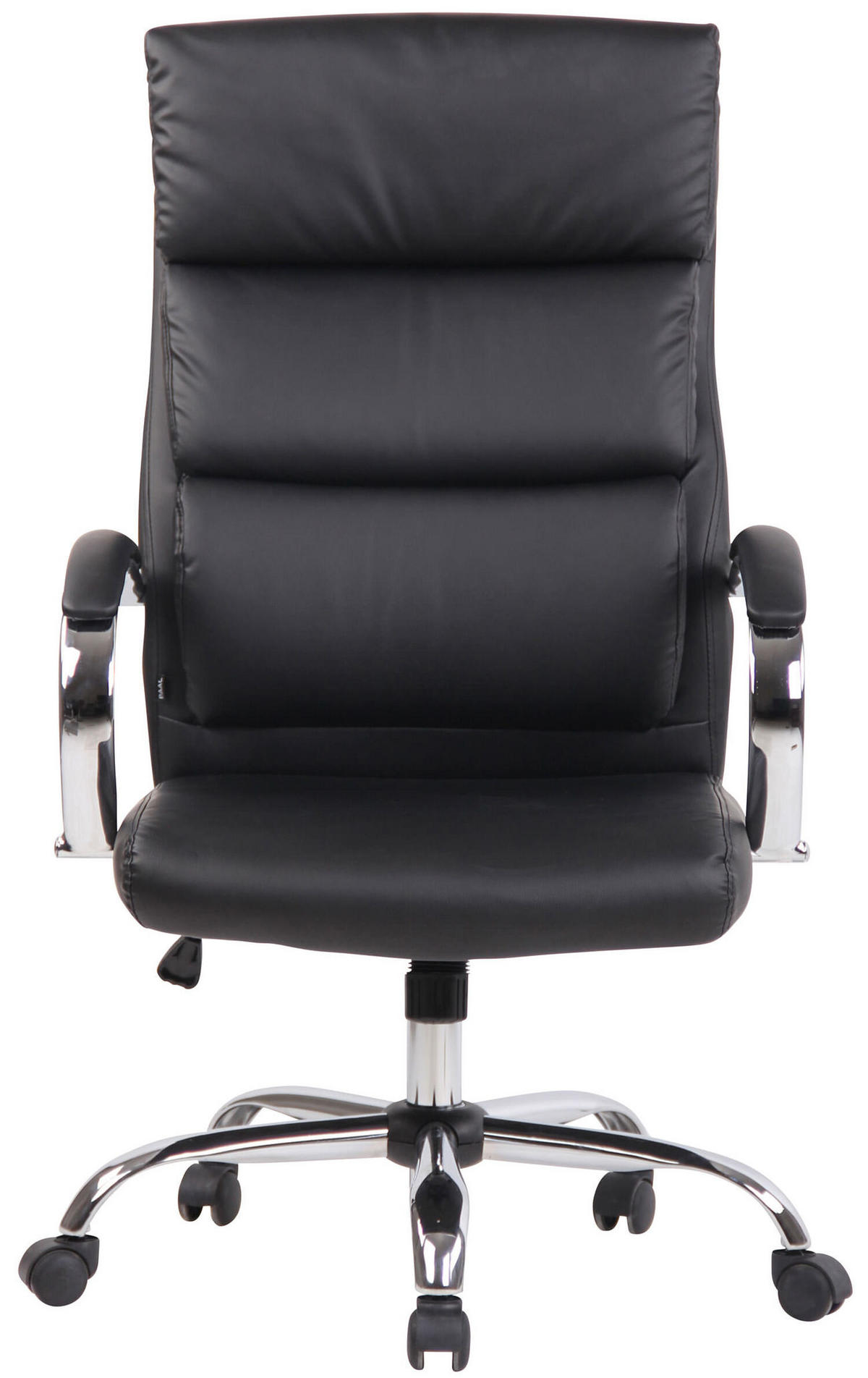 BÜROSTUHL Bradley, Kunstleder Schwarz - Schwarz, Textil/Metall (64/122/70cm) - TPFLiving