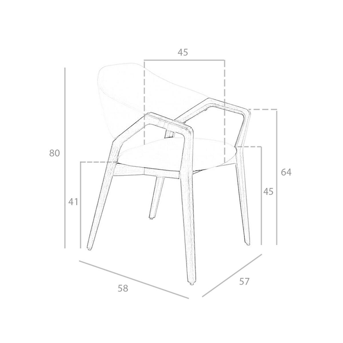STUHL Nerz aus Kunstleder 57/58/80 cm - Fango/Nussbaumfarben, Leder/Holz (57/80/58cm) - ANGEL CERDA